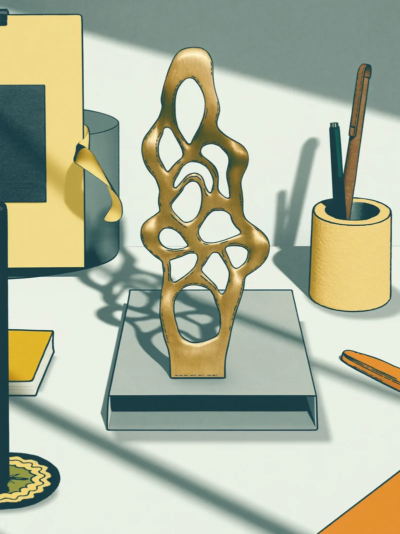 Illustrazione del fermacarte scultoreo in ottone
